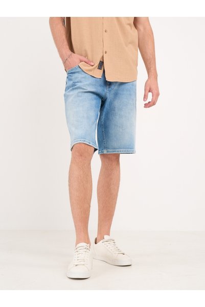 Lee Cooper - Bermude barbat din denim de culoare deschisa