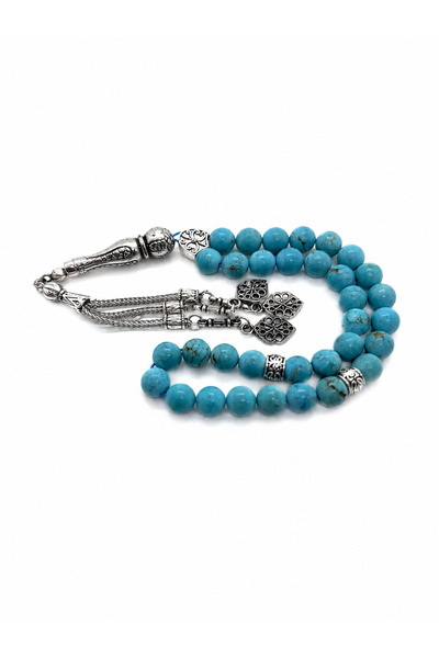 Çarşılı Takı Atölyesi Turquoise Stone Tassel Prayer Beads