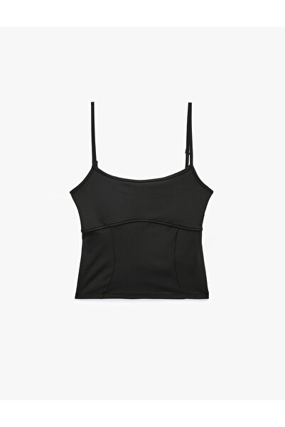 Koton Slim Fit Pencere Detaylı İnce Askılı Spor Atlet