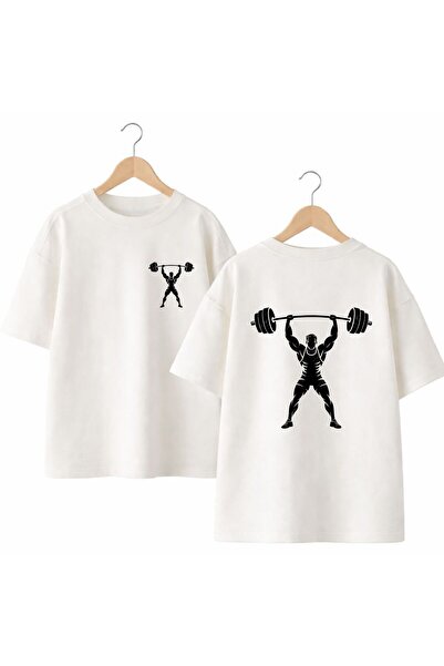 playwear Halterci Shadow Back and Front Chest Printed 100% Cotton Oversize Lo...