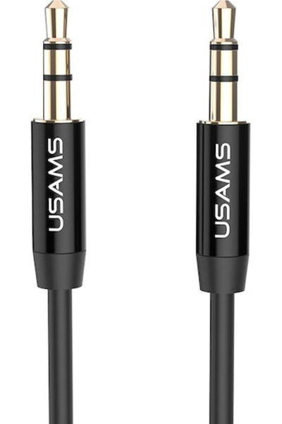 Usams Καλώδιο Jack 3.5mm Αρσενικό - Αρσενικό 3.5mm Μαύρο 1μ YP101