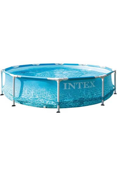 Intex حوض سباحة بإطار معدني من بيشسايد، أزرق فاتح، 3.05 متر × 76 سم، 28206NP
