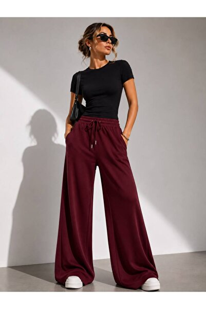 POLYMOOD Set of 2 Bottom Modal Palazzo Top Slim Cotton T-Shirt Set