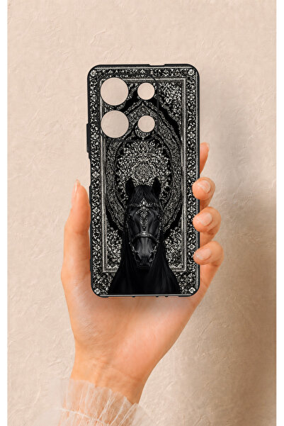 Vip Case İnfinix Note 30 Uyumlu Etnik At Figürü Desenli Silikon Kılıf