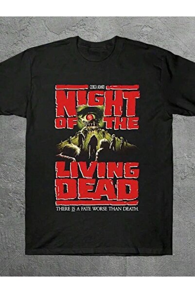 KYMC07 تي شيرت رجالي بطبعة Night Of The Living Dead - تي شيرت قطني أسود بطبعة...