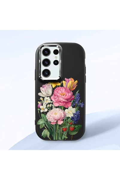 Hontinga Samsung Galaxy S23 Ultra Compatible Case Camera Protector Black Sili...