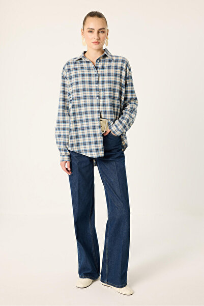Touché Privé Stone-Embellished Plaid Shirt