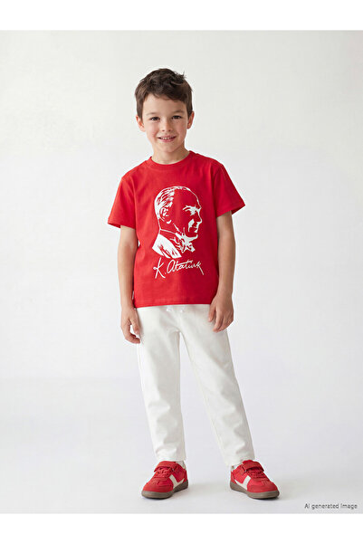LC Waikiki Esvab • Modern & Distinctive Ataturk Printed Boys' T-Shirt and Pants