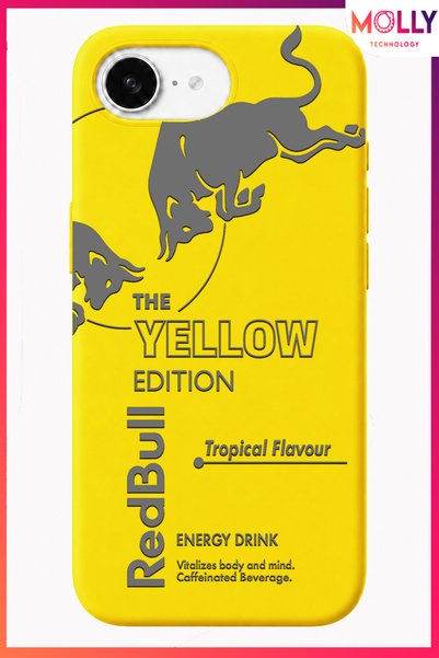 Molly غطاء سيليكون مخملي من الداخل بنمط The Yellow Edition باللون الأصفر لهات...