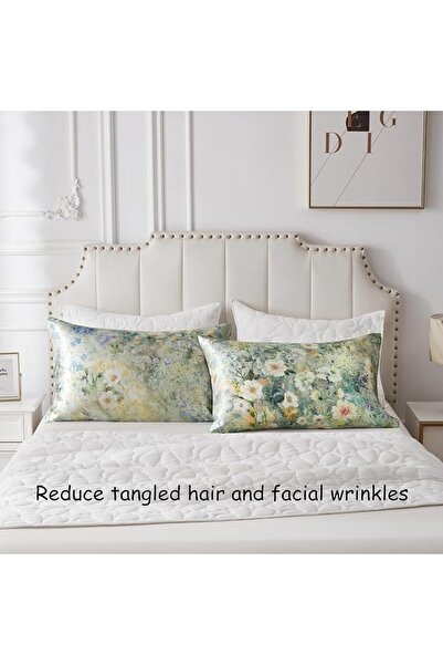 URLINENS Satin Pillowcase for Hair and Skin, Vegan Silk Pillowcase Set-2 Ivor...