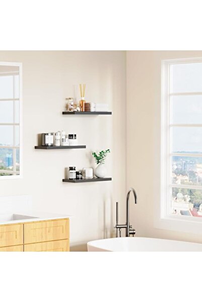 U-HOOME U HOOME Bathroom Floating Shelves for Wall, Set of 3 Wall Mounted Sto...