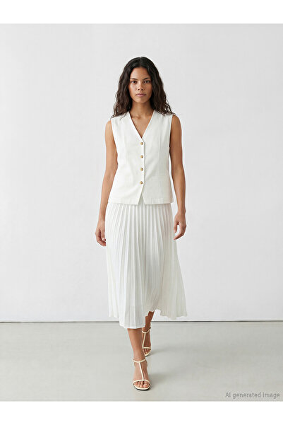 LC Waikiki Two Mt Shop Quality Vest-Style Pleated Dress