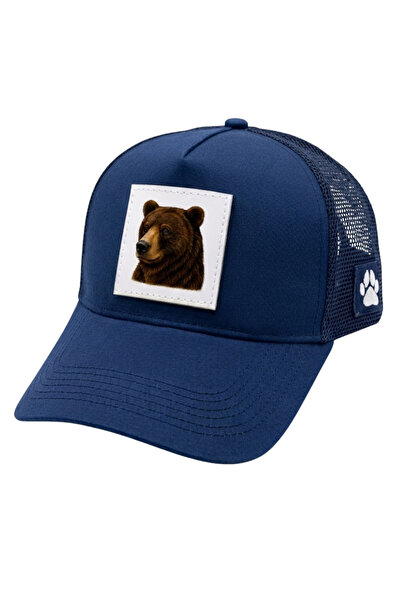 All animals Bear Printed Patch Detailed Mesh Trucker Baseball Cap
