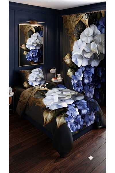 Elmas Dizayn 280*240 Cm. Special Design Single Bedding Set with Background Cu...