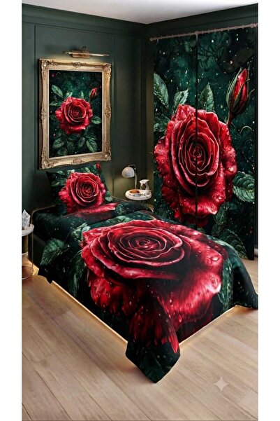 Elmas Dizayn 280*240 Cm. Special Design Single Bedding Set with Background Cu...