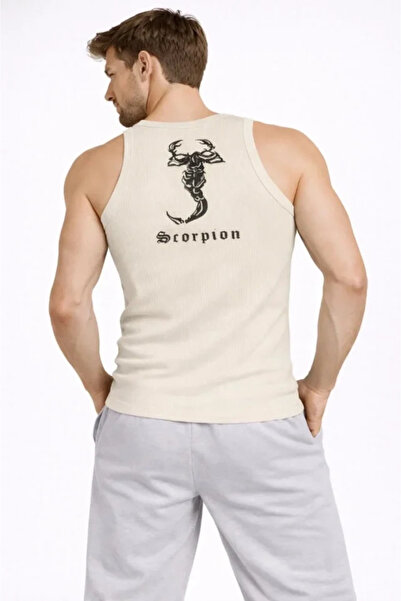 Beruflic Men's Ribbed Athlete's Undershirt Zero Neck Slim Fit Back Printed Sp...