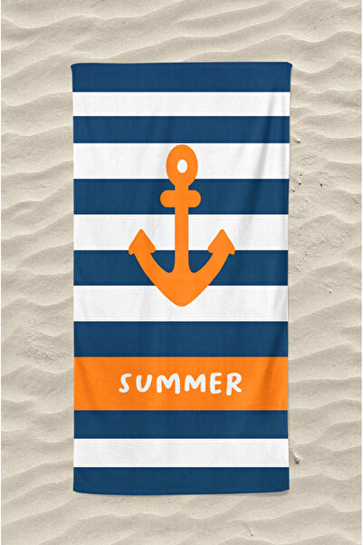 Erays Home Anchor Stripe Pattern Digital Printed Men's Youth Adult Beach Towe...