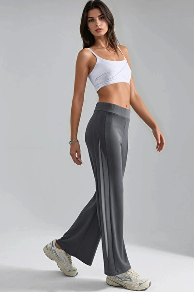 fiolin Soft Touch Modal Textured Pants with Hidden Stripe Detail