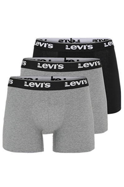 Levi's Ανδρικά Μποξεράκια, Πακέτο 3 τεμαχίων, από Ελαστικό Βαμβάκι, Σε Γκρι/Μ...