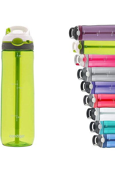 Contigo Ashland Autospout Water Bottle With Flip Straw, Large Bpa Free Drinki...