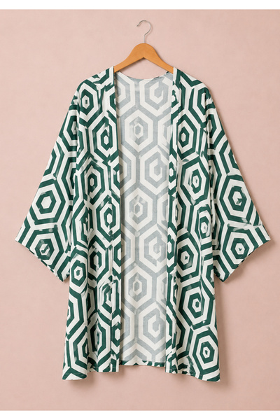 Little Visqon Kimono de vară pentru femei, cu croială confortabilă, din țesăt...