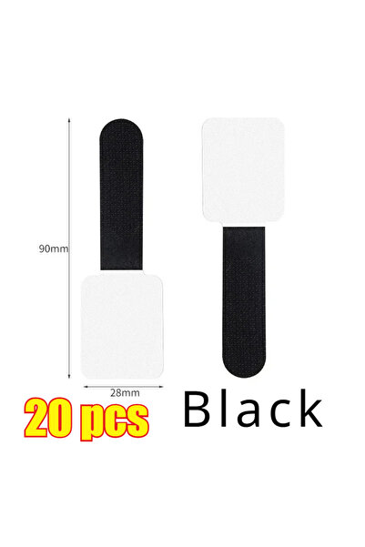 Choice 20pcs-Black Reusable Cable Ties Self-Adhesive Power Cord Cable Holder ...