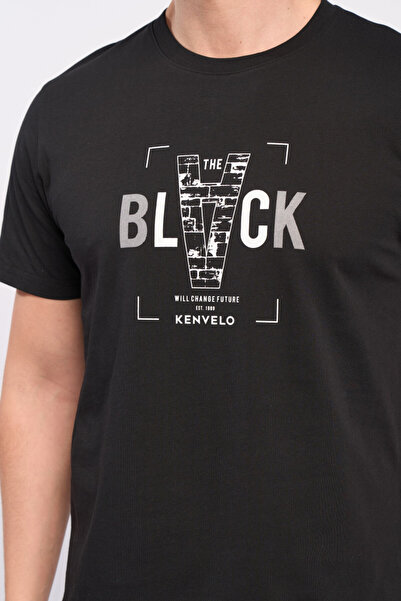 Kenvelo - Tricou maneca scurta barbat cu imprimeu mesaj text