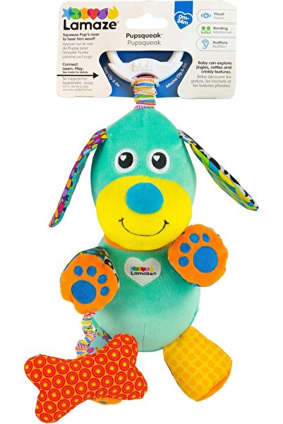 Lamaze Pupsqueak – Clip & Go Puppy Baby Toy with Squeaker, Crinkle Ears, Teet...