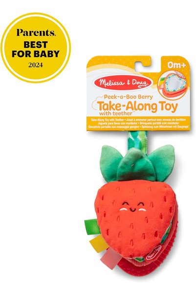 Melissa & Doug Multisensory Strawberry Cuckoo Baby Travel Stroller Toy for Babies up to 12 Months