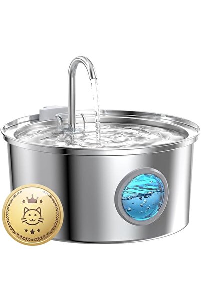 GIOTOHUN Cat Fountain Stainless Steel Drinking Fountain for Cats: 3.2 L Ultra...