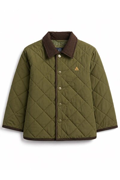 GAP Kids Gap Baby Boy Velvet Collar Quilted Barn Jacket Coat 6-24 Months Green