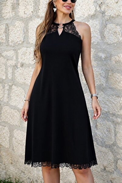 UFC 1985 TOP BRAND Women's off-the-shoulder lace midi dress with ring detail ...