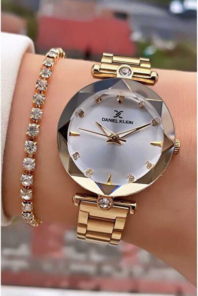Daniel Klein لون ذهبي - ساعة يد نسائية - مع سوار هدية 010DKL400-746