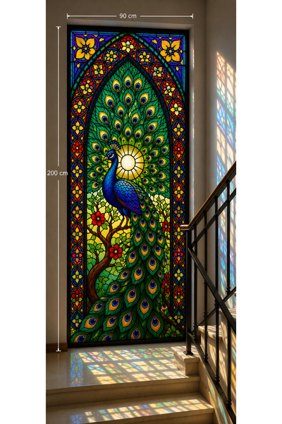 burawall Stained Glass Pattern Transparent Glass Film