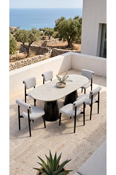 metallion Velora Serisi 6 Kişilik Yemek Masası Takımı 90x160 cm 1. Sınıf MDF ...