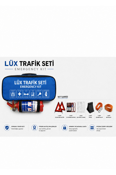 Uğur Kit Lüx Mavi Trafik Seti 8 Parça Güvenlik ve Uzun Ömürlü Kullanım İçin T...