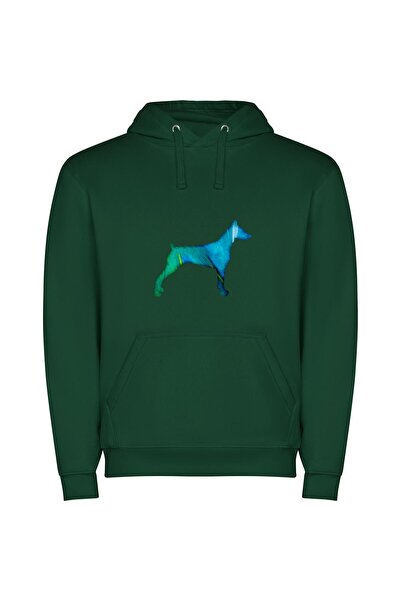 iLovePrints Colorful Canine Creations Φούτερ με κουκούλα σε χρώμα Πράσινο