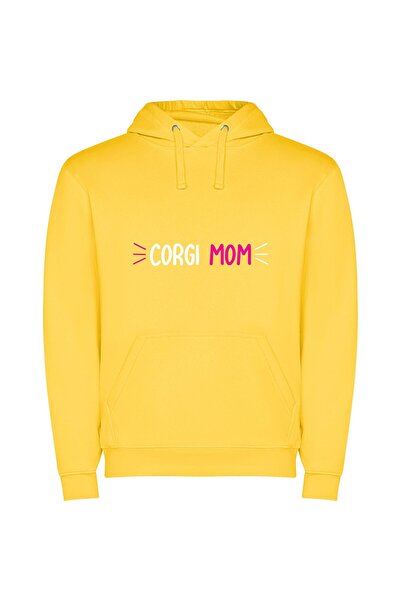 iLovePrints MOM Pink Logo Magic Φούτερ με κουκούλα σε χρώμα Κίτρινο