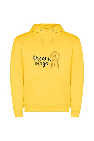 iLovePrints Enchanting Dream Escape Φούτερ με κουκούλα σε χρώμα Κίτρινο