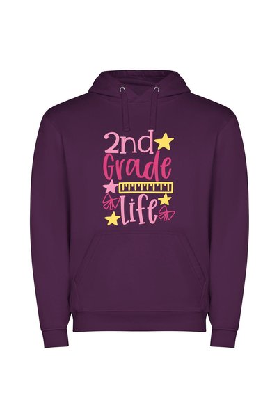 iLovePrints Vibrant 2nd Grade Adventure Φούτερ με κουκούλα σε χρώμα Μωβ