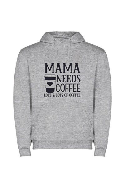 iLovePrints Java for Super Moms Φούτερ με κουκούλα σε χρώμα Γκρι