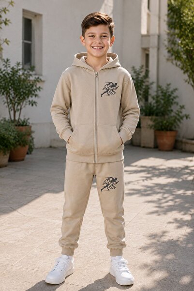 armicem Set de trening cu fermoar și imprimeu Armikids School Fashion