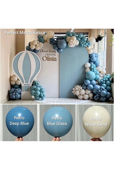 Çemrek Süs Parti Deep Ocean Glass Blue Sea Sand Balloon Chain Set of 100