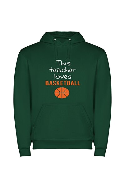 iLovePrints Ball Love: Inspired Teacher Φούτερ με κουκούλα σε χρώμα Πράσινο