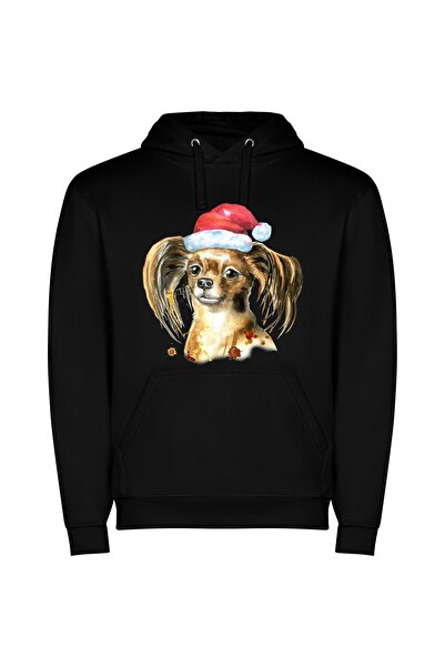 iLovePrints Santa's Toy Terrier Φούτερ με κουκούλα σε χρώμα Μαύρο