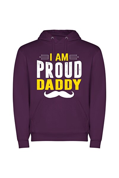 iLovePrints Daddy Energy Style Φούτερ με κουκούλα σε χρώμα Μωβ
