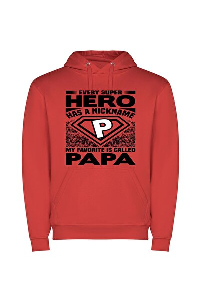 iLovePrints Diamond Clad Superhero Φούτερ με κουκούλα σε χρώμα Κόκκινο