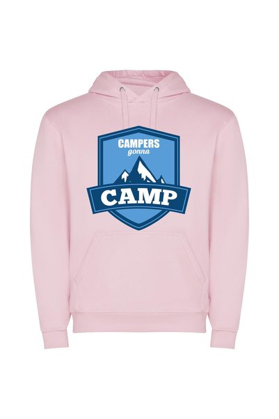 iLovePrints Mountain Camp Memories Φούτερ με κουκούλα σε χρώμα Ροζ