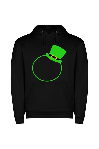iLovePrints Emerald-Hued Tophat Elegance Φούτερ με κουκούλα σε χρώμα Μαύρο
