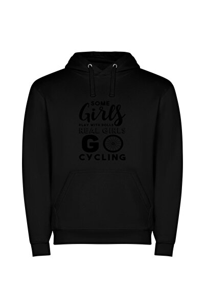 iLovePrints Girls on Wheels Φούτερ με κουκούλα σε χρώμα Μαύρο